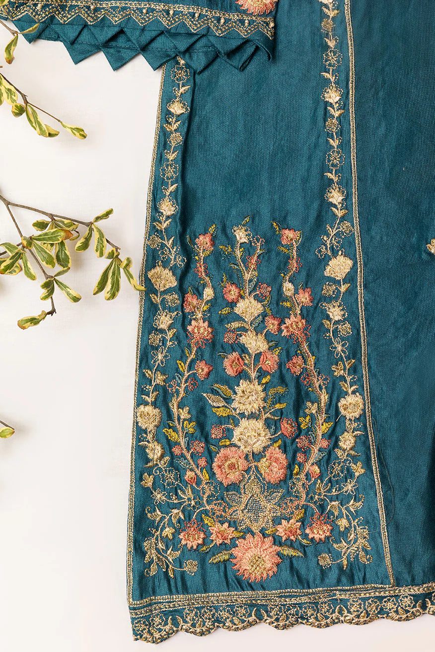 DA-1610 GREEN EMBROIDERED KURTA - Image 3