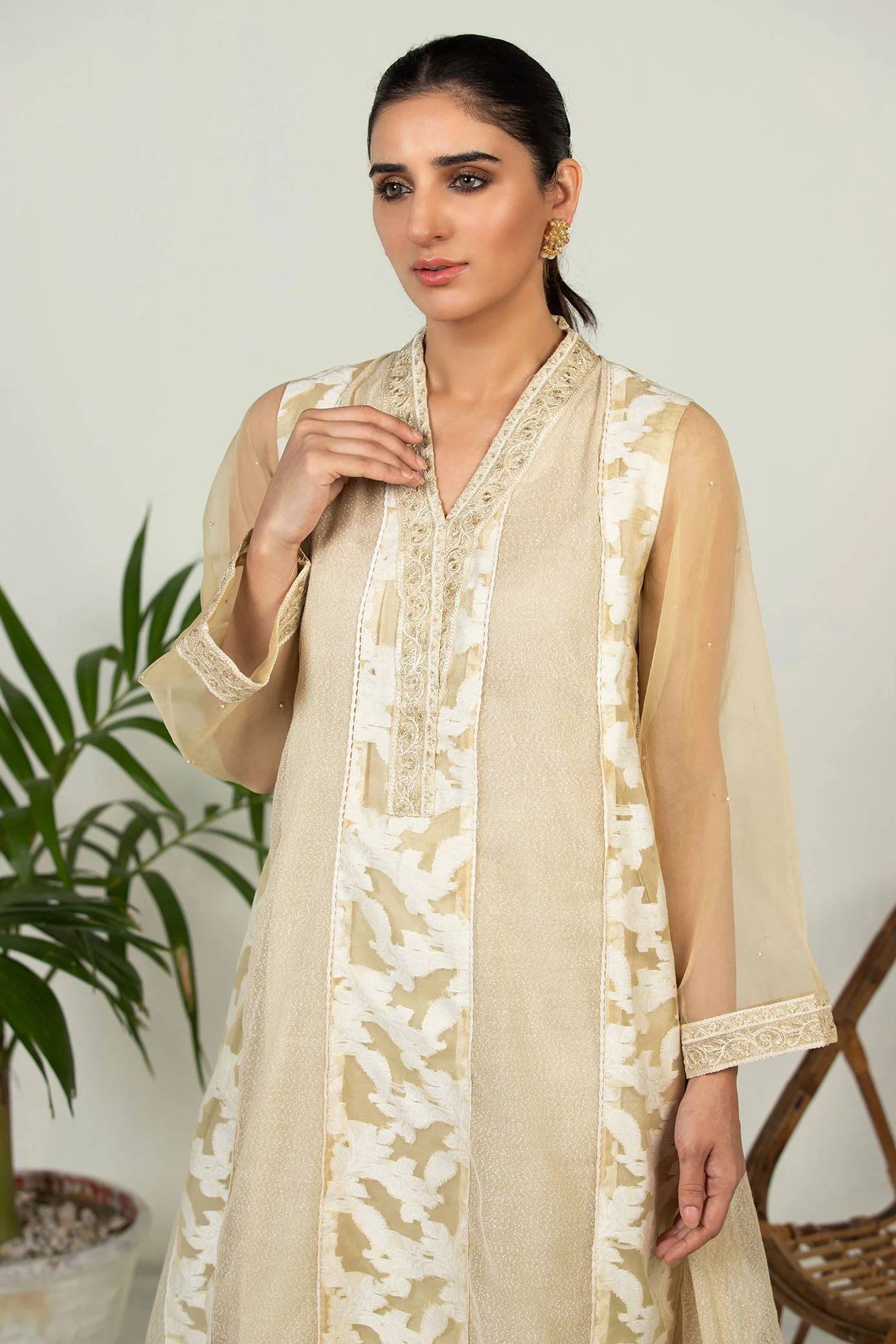 DA-1469 GREEN EMBROIDERED KURTA - Image 2