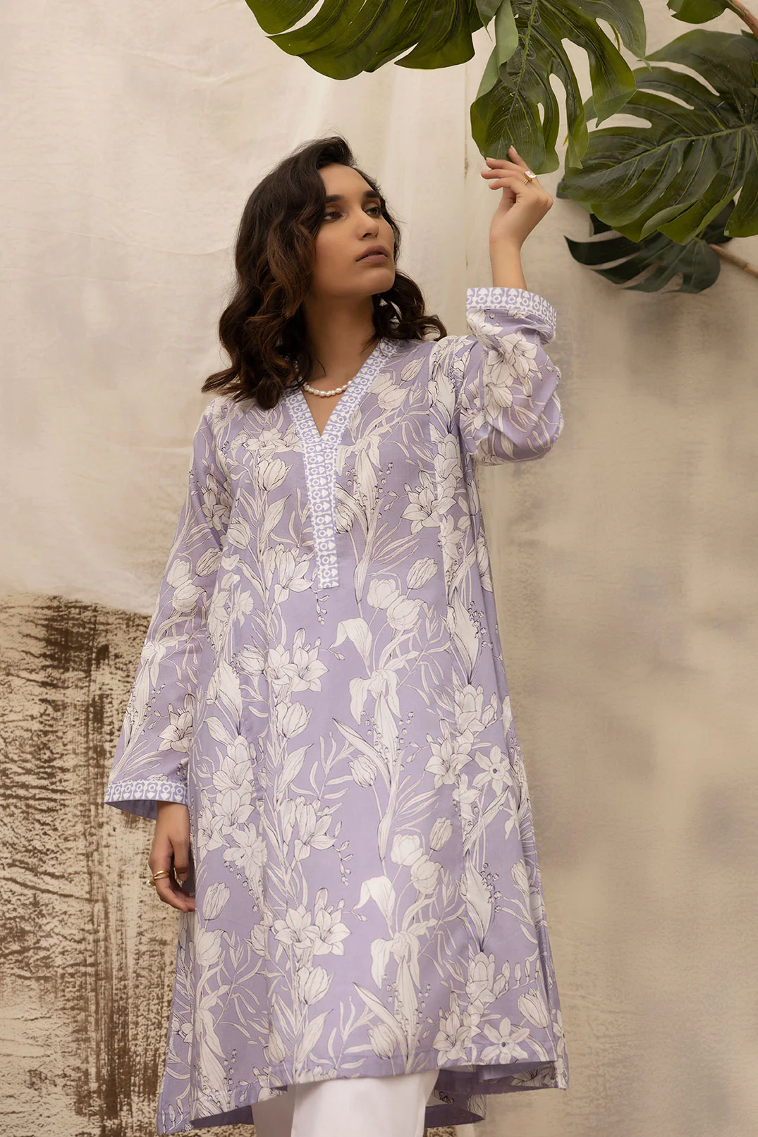 DC-0476 PURPLE DIGITAL PRINTED KURTA - Image 2