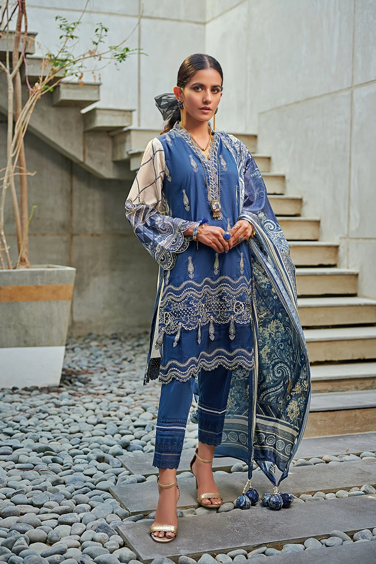 DU-3052 N.BLUE LAWN 3PCS