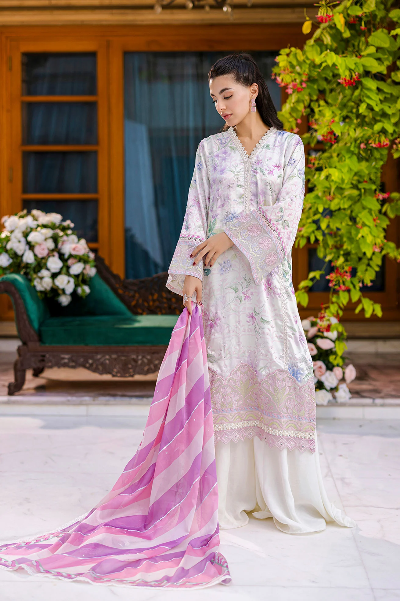 FW25DD-2868 PINK PRINTED DUPATTA
