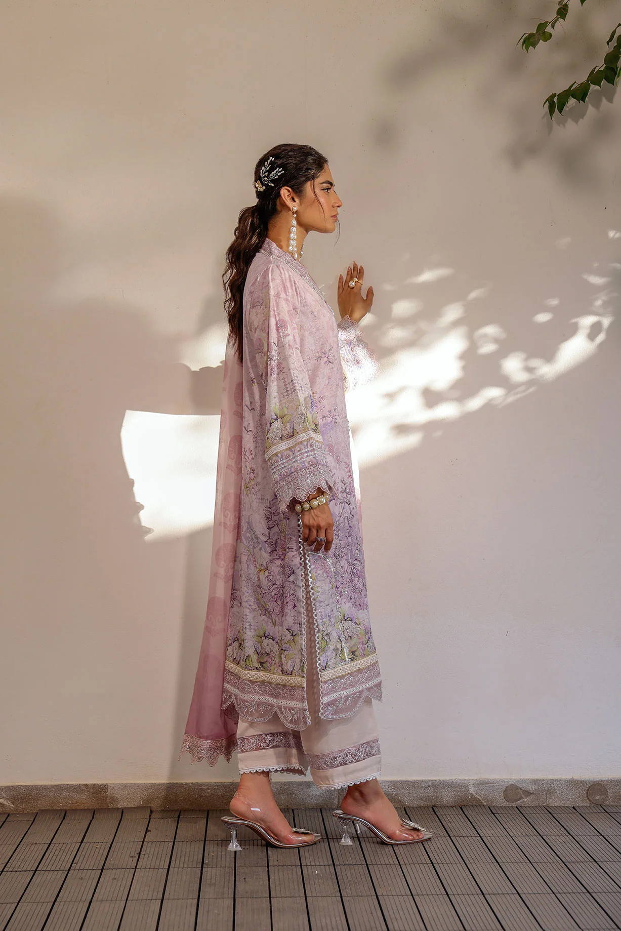 SS24DA-2512 LIGHT PURPLE 2PCS HAND EMBELLISHED SHIRT WITH TROUSER - Image 5
