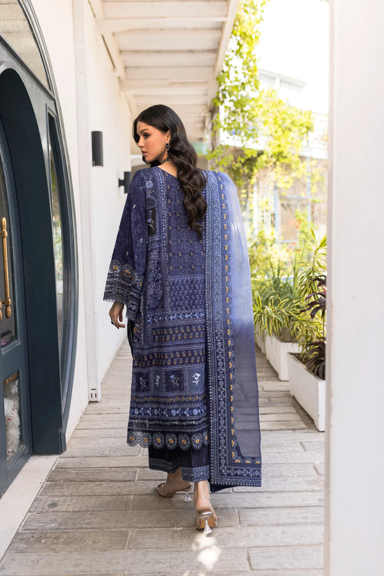 SS24DD-2668 NAVY BLUE DUPATTA - Image 2