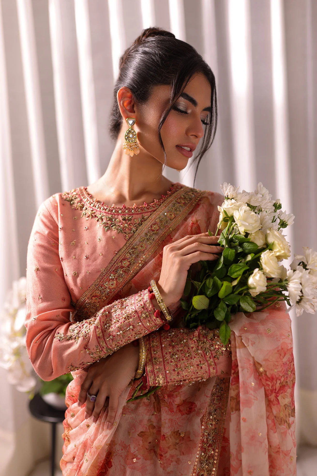 Koel: SS24HF-3015 PEACH SAREE - Image 3