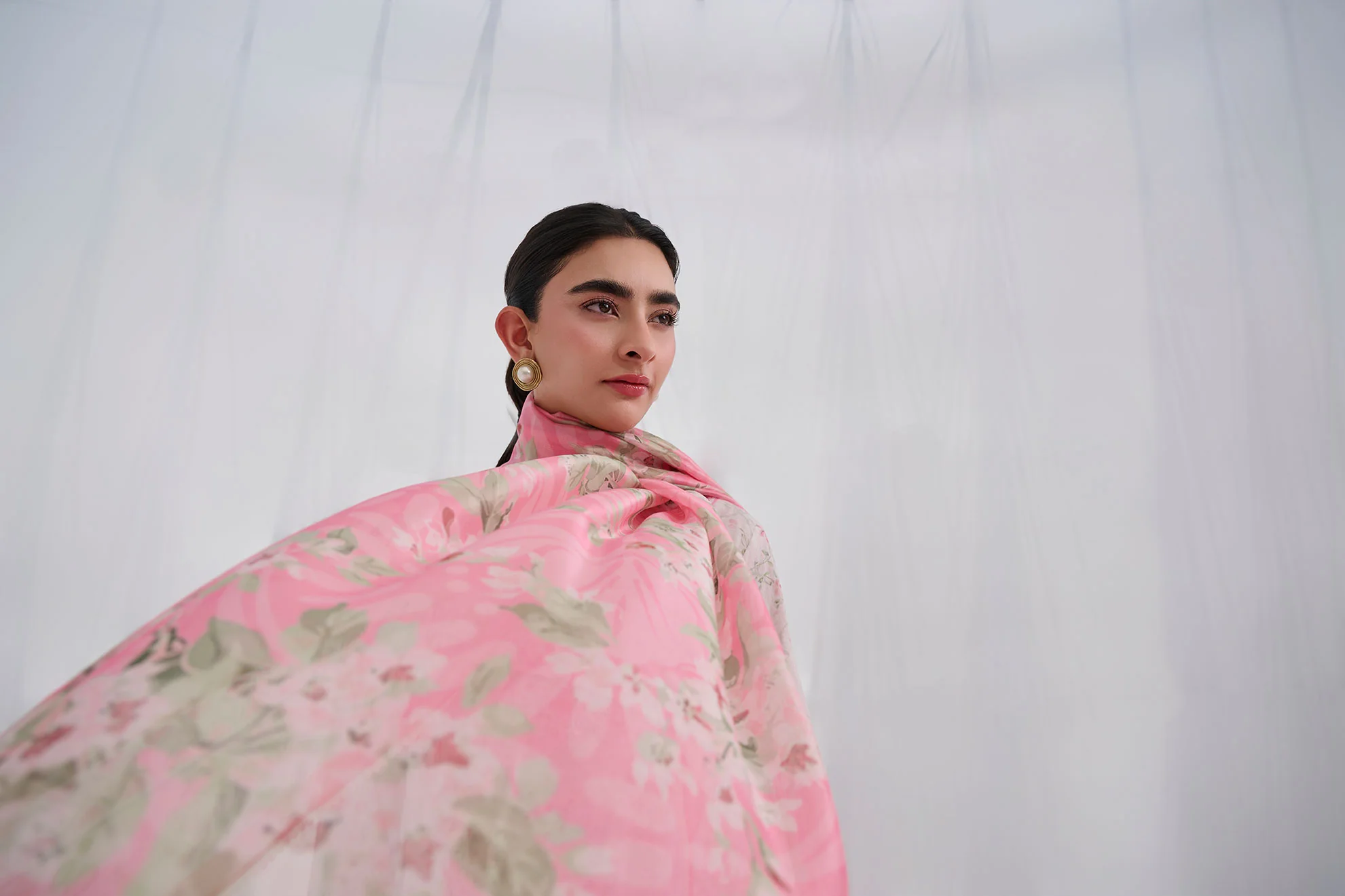 SS25DC-2559 PINK COTTON JACQUARD 2PCS EMBROIDERED KURTA WITH TROUSER - Image 5