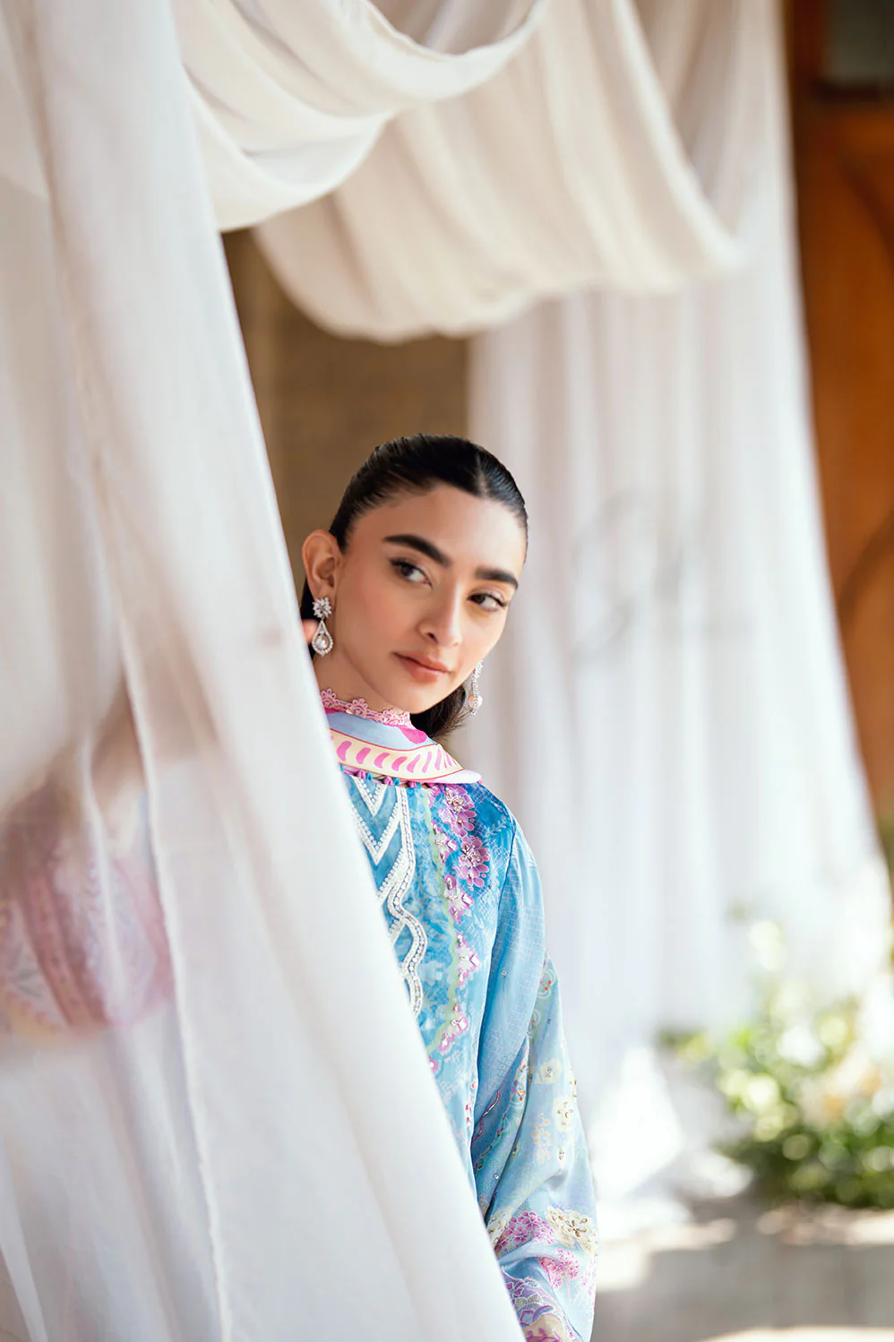 SS26DA-2898 BLUE 2PCS HAND EMBELLISHED KURTA WITH TROUSER - Image 8