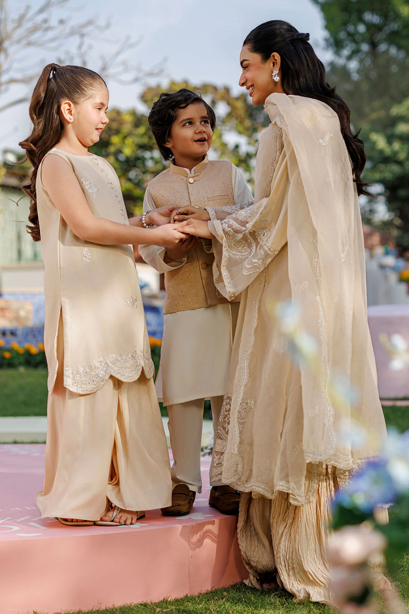 SS26DA-2901 BEIGE 2PCS  EMBROIDERED KURTA WITH TROUSER - Image 11
