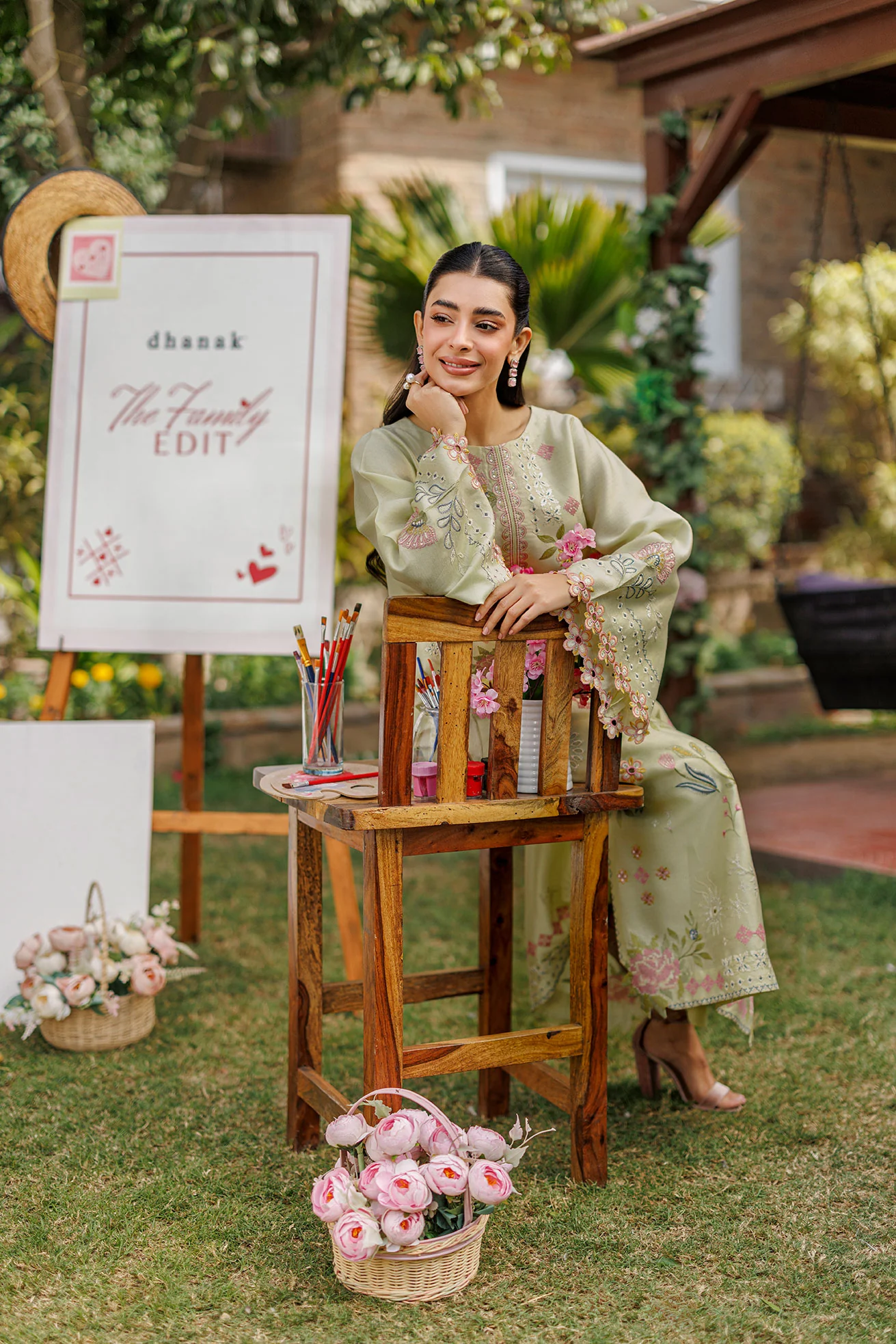 SS26DA-2904 MINT GREEN 2PCS EMBROIDERED KURTA WITH TROUSER - Image 12