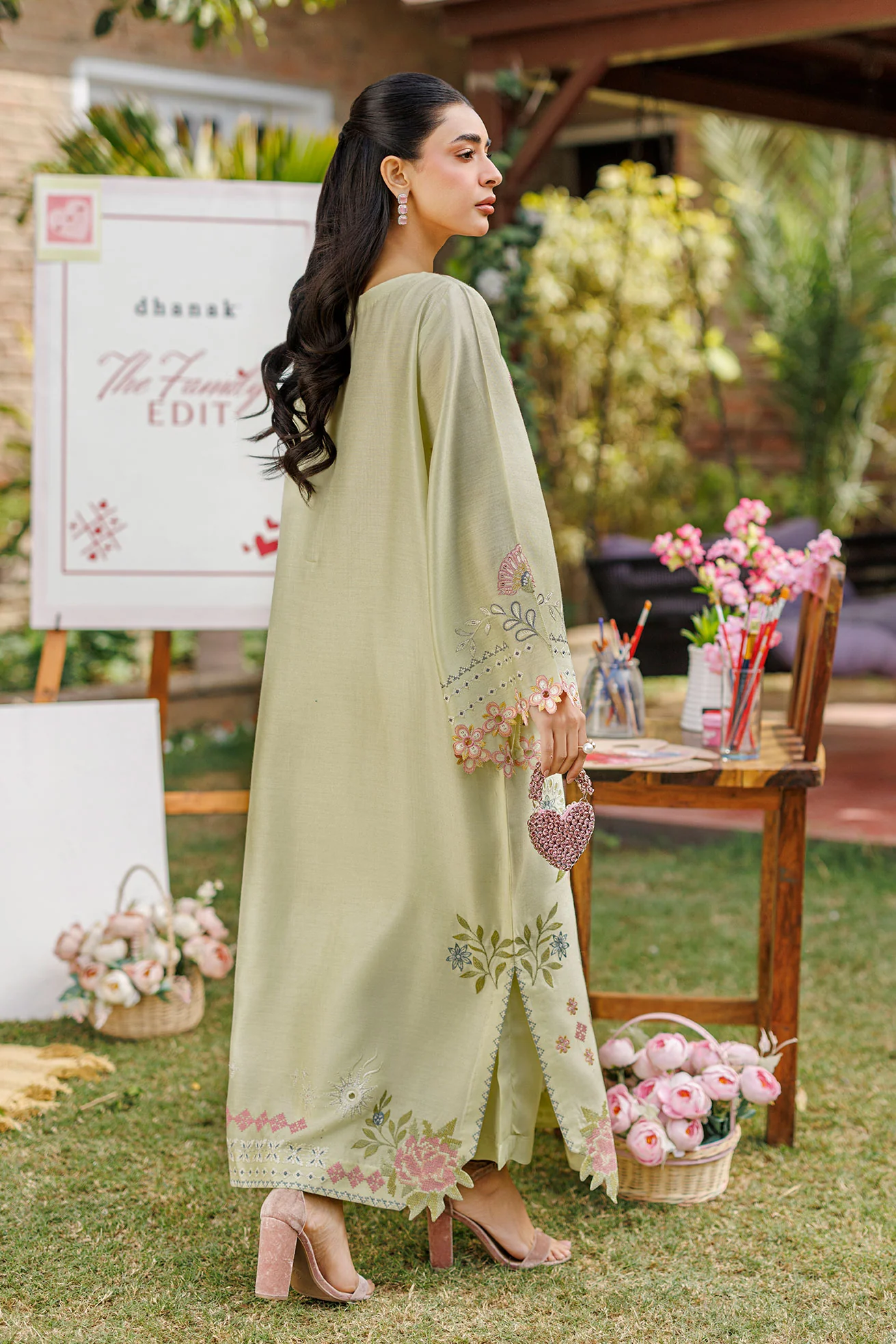 SS26DA-2904 MINT GREEN 2PCS EMBROIDERED KURTA WITH TROUSER - Image 6