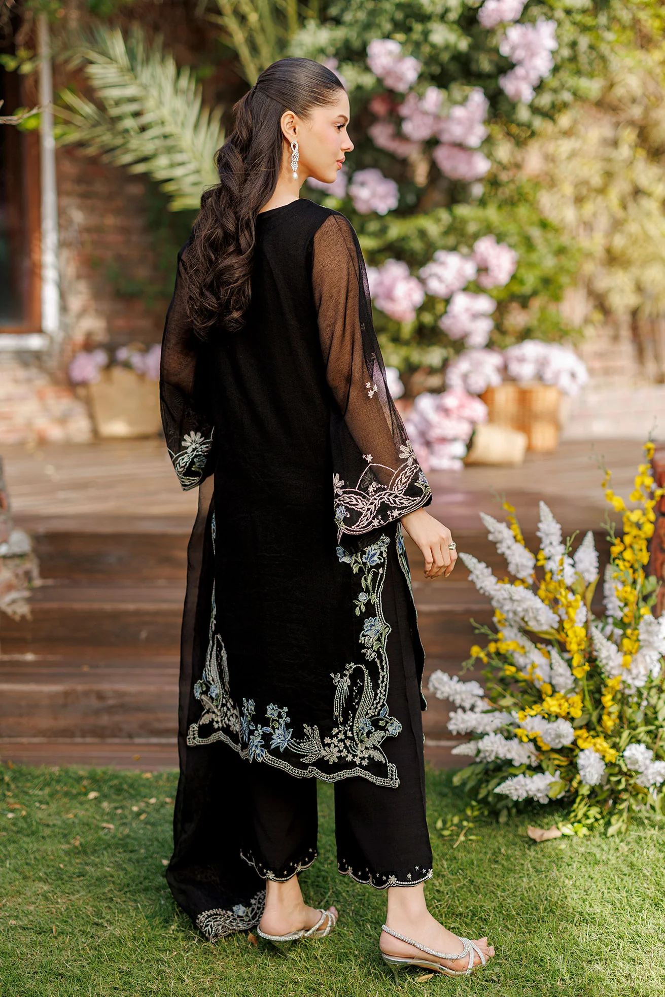 SS26DA-2905 BLACK 2PCS EMBROIDERED KURTA WITH TROUSER - Image 6