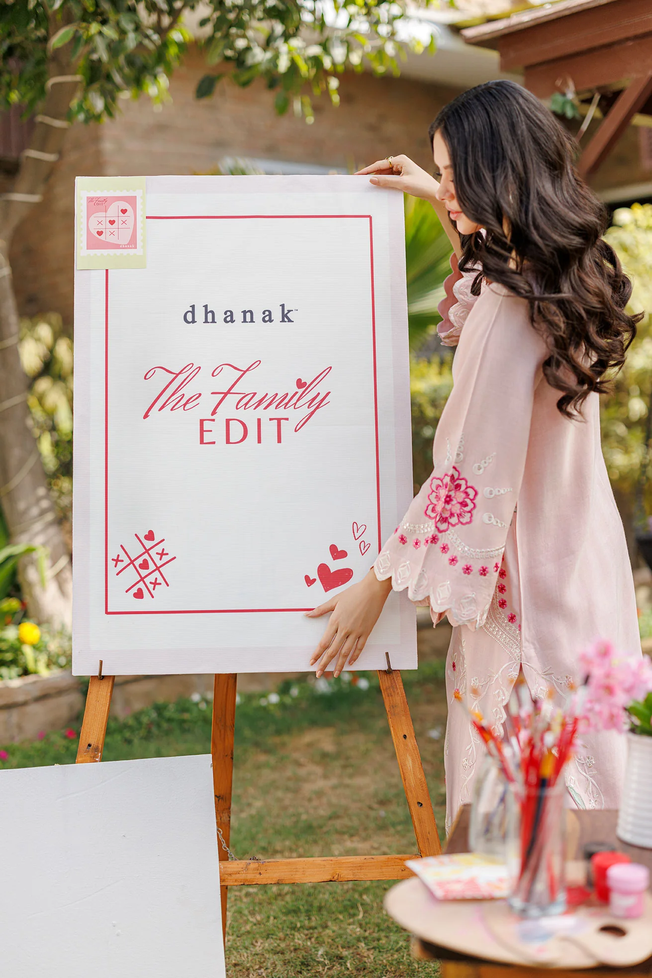 SS26DA-2906 PINK 2PCS EMBROIDERED KURTA WITH TROUSER - Image 9