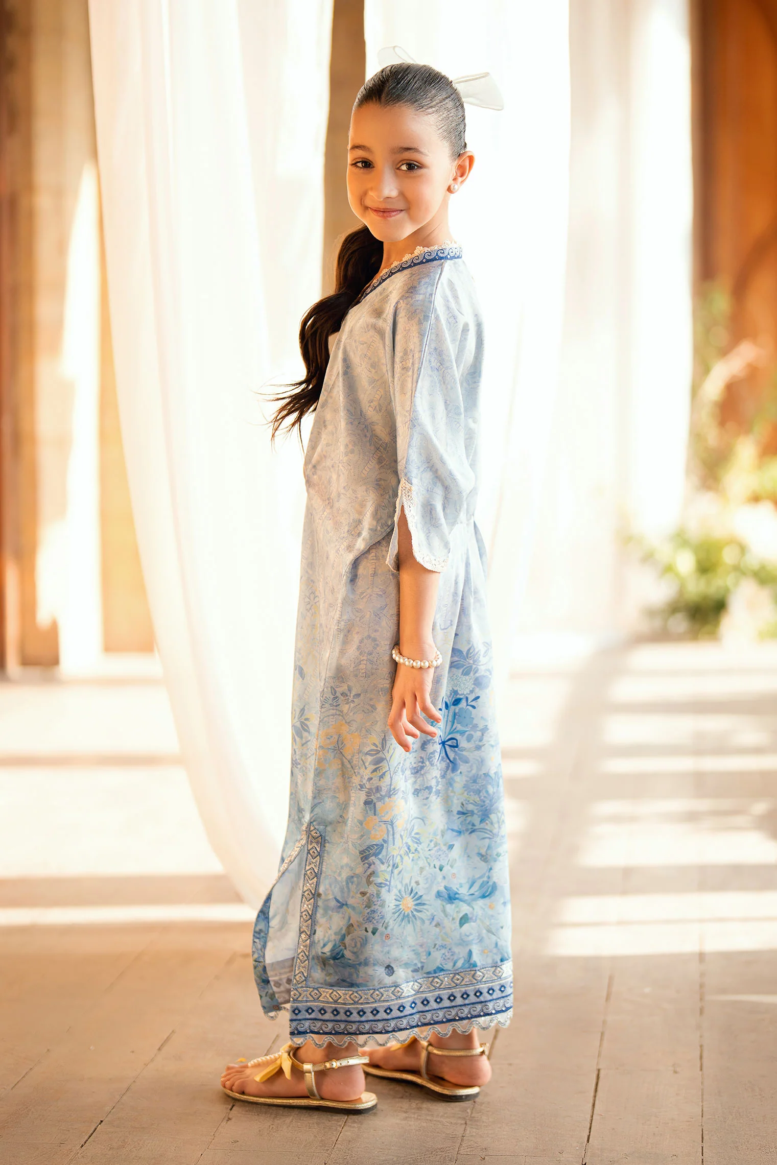 SS26DK-0209 SKY BLUE 1 Pcs Kaftan - Image 3